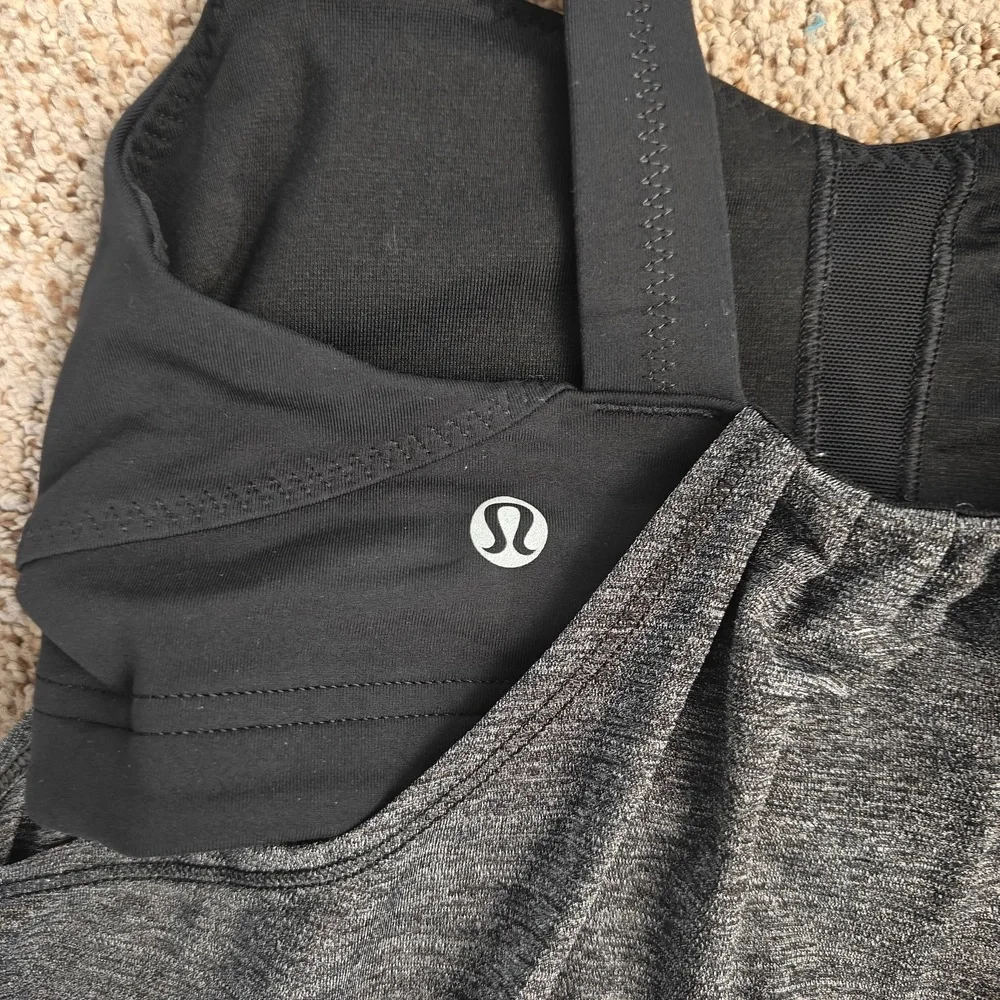 Lululemon Run Back Womens 4 Black Activewear Ruched Shelf‎ Bra Yoga Running